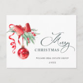 Elegant kerstornament Corporate Greeting Briefkaart (Voorkant)