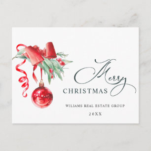 Elegant kerstornament Corporate Greeting Briefkaart