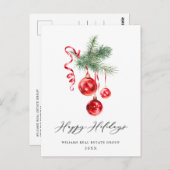 Elegant kerstornament Corporate Greeting Briefkaart (Voorkant / Achterkant)