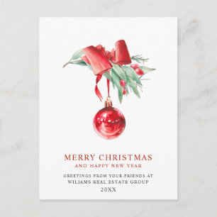 Elegant kerstornament Corporate Greeting Briefkaart