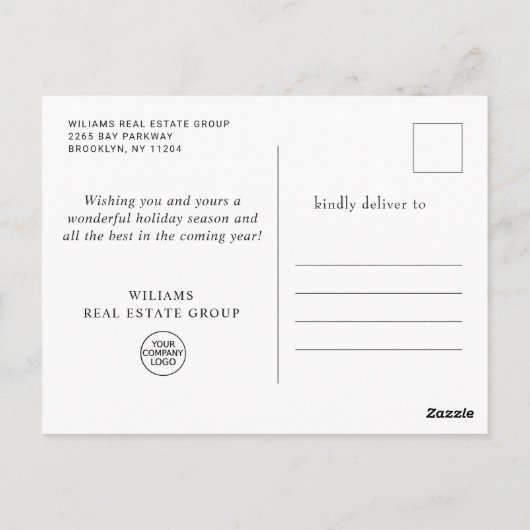 Elegant kerstornament Corporate Greeting Briefkaart (Achterkant)