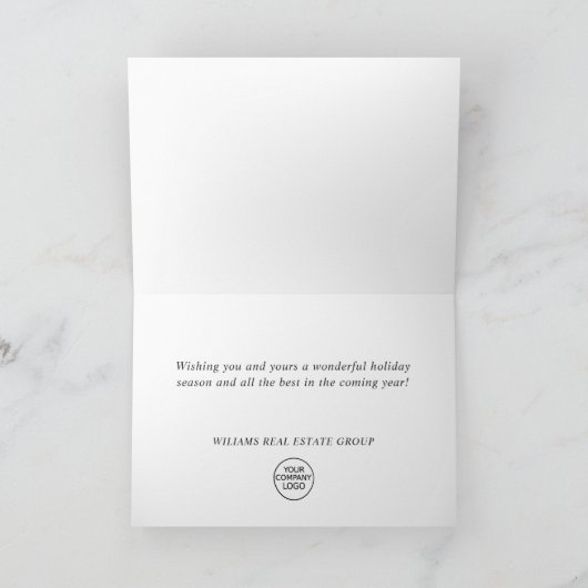 Elegant kerstornament Corporate Greeting Feestdagen Kaart (Binnen)