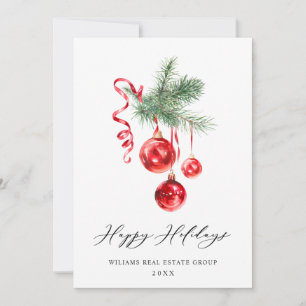 Elegant kerstornament Corporate Greeting Feestdagenkaart