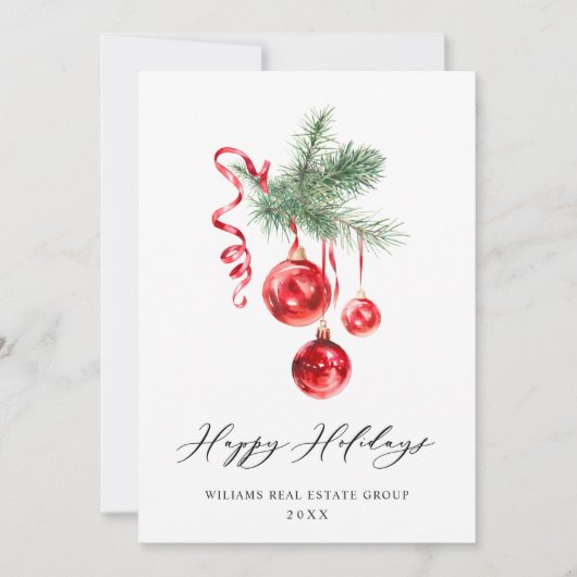 Elegant kerstornament Corporate Greeting Feestdagenkaart (Voorkant)