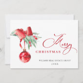 Elegant kerstornament Corporate Greeting Feestdagenkaart (Voorkant)