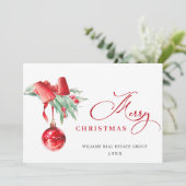 Elegant kerstornament Corporate Greeting Feestdagenkaart (Staand voorkant)