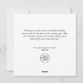 Elegant kerstornament Corporate Greeting Feestdagenkaart (Achterkant)