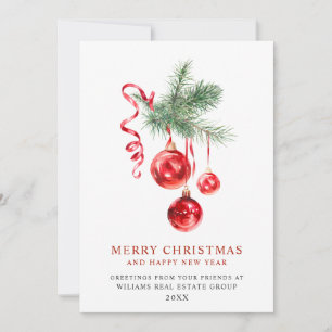 Elegant kerstornament Corporate Greeting Feestdagenkaart