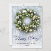 Elegant kerstornament Corporate Greeting Feestdagenkaart (Voorkant)