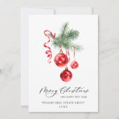 Elegant kerstornament Corporate Greeting Feestdagenkaart (Voorkant)