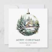 Elegant kerstornament Corporate Greeting Feestdagenkaart (Voorkant)