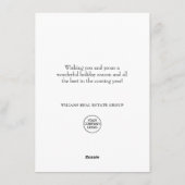 Elegant kerstornament Corporate Greeting Feestdagenkaart (Achterkant)