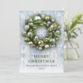 Elegant kerstornament Corporate Greeting Feestdagenkaart (Staand voorkant)