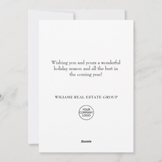 Elegant kerstornament Corporate Greeting Feestdagenkaart (Achterkant)