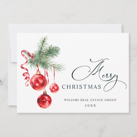 Elegant kerstornament Corporate Greeting Feestdagenkaart (Voorkant)