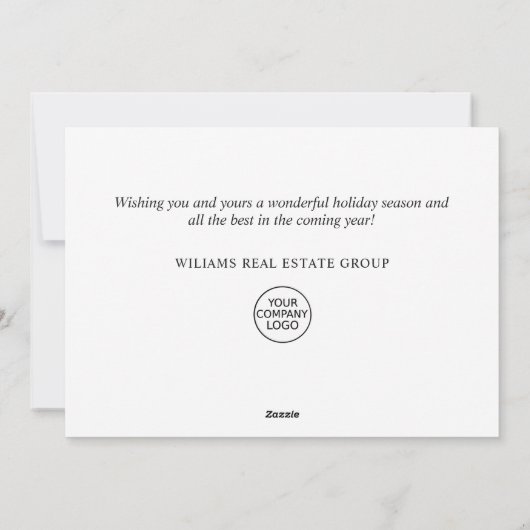 Elegant kerstornament Corporate Greeting Feestdagenkaart (Achterkant)