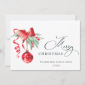 Elegant kerstornament Corporate Greeting Feestdagenkaart (Voorkant)