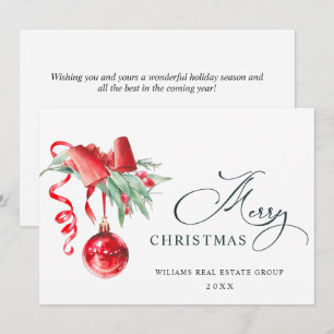 Elegant kerstornament Corporate Greeting Feestdagenkaart