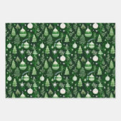 Elegant kerstornament & Mandala patroon groen Inpakpapier Vel (Voorkant)