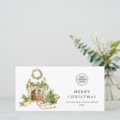 Elegant Kerstornament Zakelijke Groet Feestdagenkaart (Staand voorkant)