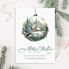 Elegant Kerstornament Zakelijke Groet Feestdagenkaart