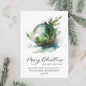 Elegant Kerstornament Zakelijke Groet Feestdagenkaart