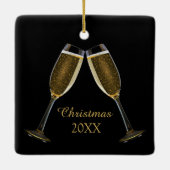 Elegant kerstpaar - Aangepaste foto Keramisch Ornament (Achterkant)