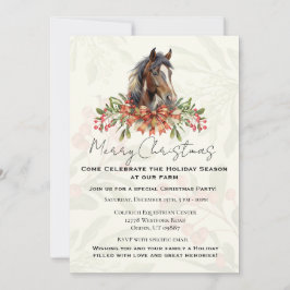 Elegant kerstpaard feestdagenkaart