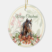 Elegant kerstpaard keramisch ornament (Links)