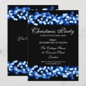 Elegant kerstparty Blue Hollywood Glam Kaart (Voorkant / Achterkant)