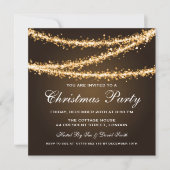 Elegant kerstparty Gold String-lampjes Kaart (Voorkant)