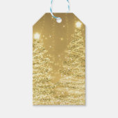 Elegant kerstparty mousserende bomen Gold Cadeaulabel (Voorkant)