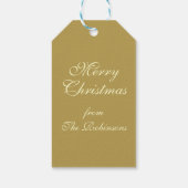 Elegant kerstparty mousserende bomen Gold Cadeaulabel (Achterkant)
