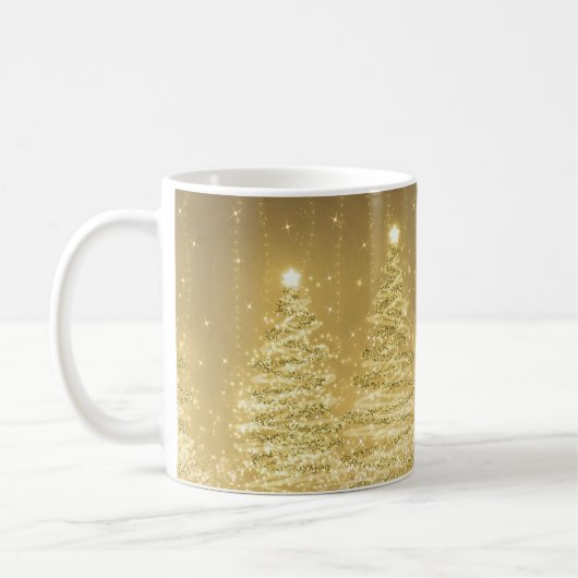 Elegant kerstparty mousserende bomen Gold Koffiemok (Links)