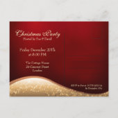 Elegant kerstparty mousserende bomen Red Invita Briefkaart (Achterkant)