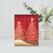 Elegant kerstparty mousserende bomen Red Invita Briefkaart (Staand voorkant)