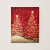 Elegant kerstparty mousserende bomen rood legpuzzel (Verticaal)