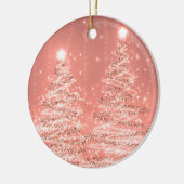 Elegant kerstparty mousserende bomen Roos Gold Keramisch Ornament (Links)