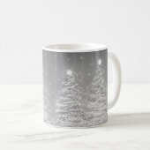 Elegant kerstparty mousserende bomen zilver koffiemok (Voorkant rechts)