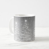Elegant kerstparty mousserende bomen zilver koffiemok (Voorkant links)