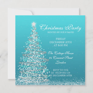 Elegant kerstparty Turquoise Kaart