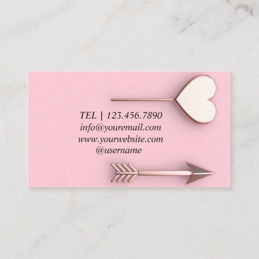 Elegant kerstpasta roze visitekaartje (Achterkant)