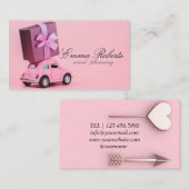 Elegant kerstpasta roze visitekaartje (Voorkant / Achterkant)