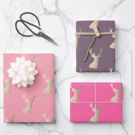 Elegant kerstpatronen voor kopergoud inpakpapier vel (Voorkant)