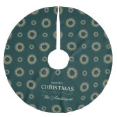 Elegant kerstpatroon Abstract gouden bloemen Kerstboom Rok (Voorkant)