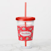 Elegant kerstpatroon acryl drinkbeker (Voorkant)