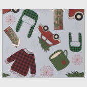 Elegant kerstpatroon cadeaupapier (Vlak)