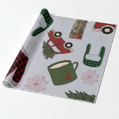 Elegant kerstpatroon cadeaupapier (Uitgerold)