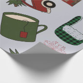 Elegant kerstpatroon cadeaupapier (Hoek)