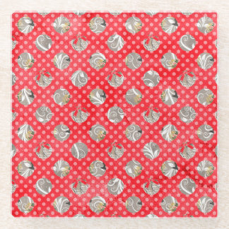 Elegant kerstpatroon glazen onderzetter